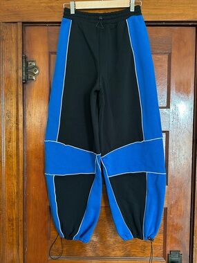 Zara Mustang Colorblock Racing Track Pants Balloon Joggers Sz Small Y2K Gorpcore